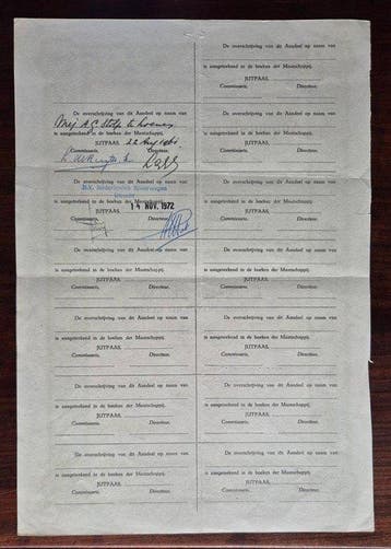 Nederland. 300 Gulden - 1949 Autobusdiensten Vereeniging