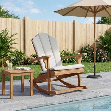 vidaXL Tuin Adirondack Schommelstoel Naturel 100% Polyester, Verzenden, Nieuw
