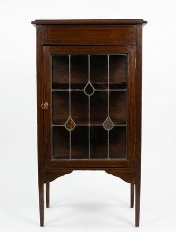 Vitrinekast - Mahonie - Edoardische Art Nouveau, Antiek en Kunst