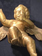 sculptuur, Antico cherubino in Legno secolo XVIII - 43 cm -