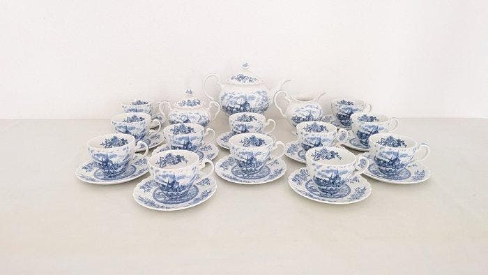 Johnson Bros. - Theeservies (27) - Tulip Time - Porselein, Antiek en Kunst, Antiek | Meubels | Tafels