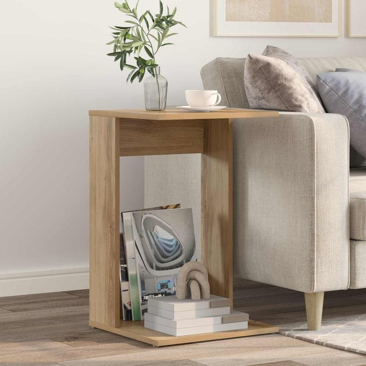 vidaXL Bijzettafel Artisan Eiken 40 x 38 x 62,5 cm Bewerkt, Maison & Meubles, Tables | Tables d'appoint, Envoi