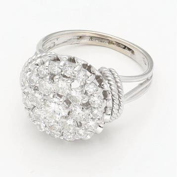 Ring - 18 karaat Witgoud Diamant (Natuurlijk)