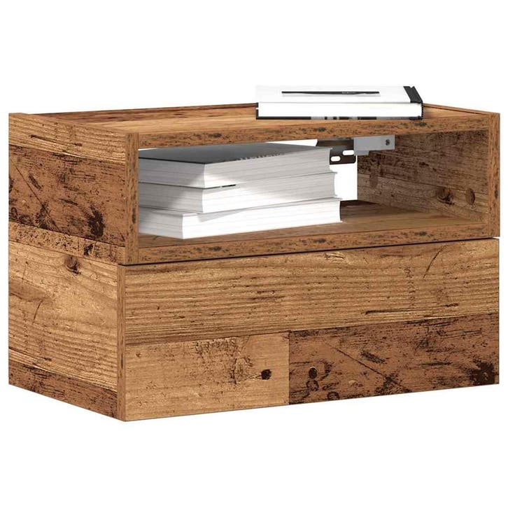 vidaXL Nachtkastjes 2 st wandgemonteerd 45x26x28,5 cm oud, Huis en Inrichting, Slaapkamer | Nachtkastjes, Nieuw, Verzenden