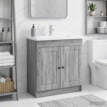 vidaXL Badkamer onder Wastafel Kast Grijs Sonoma 78,5 x 37,5, Verzenden, Nieuw