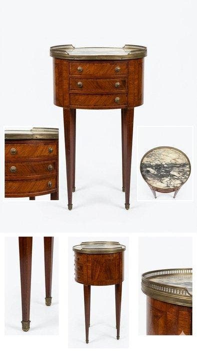 Elegante Comodino a Fagiolo Stile Luigi XVI – Intarsio in, Antiquités & Art, Antiquités | Autres Antiquités