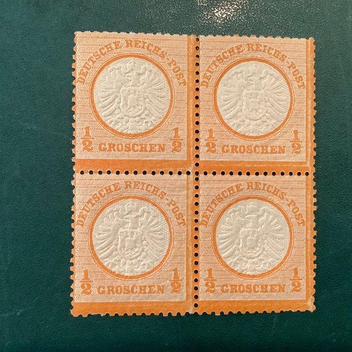 Duitse Rijk 1872 - 1/2 Groschen in blok van vier met, Postzegels en Munten, Postzegels | Europa | Duitsland
