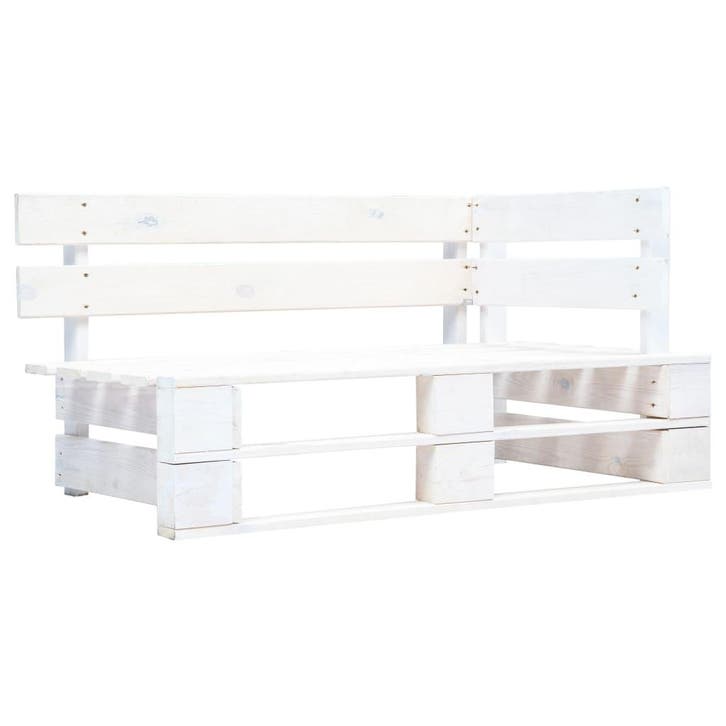vidaXL Tuinhoekbank pallet hout wit, Tuin en Terras, Tuinsets en Loungesets, Nieuw, Verzenden