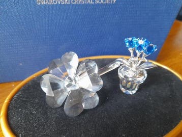 Swarovski - Beeldje - Klavertje vier en vergeet me niet