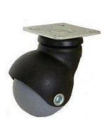 Meubelwiel Zwart Met Zacht Loopvlak En Bevestigingsplaat, Doe-het-zelf en Bouw, Zwenkwielen, Ophalen of Verzenden, Nieuw