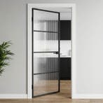 vidaXL Huisdeur 76 x 201,5 x 3,5 cm Aluminium en Gehard Glas, Verzenden, Nieuw
