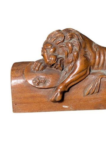 Statue, Lion Of Lucerne - 3.5 cm - Bois