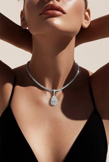 Halsketting - 14 karaat Witgoud - 19.28ct. tw. Diamant, Bijoux, Sacs & Beauté, Colliers
