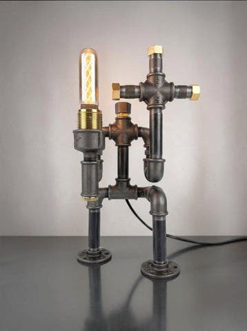 Lamp - Gietijzer - Steampunk sculptuur, Antiek en Kunst