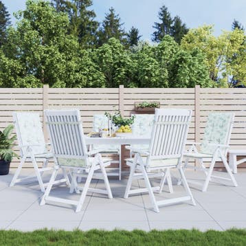 vidaXL Stoelkussens 6 st hoge rug bladpatroon stof, Verzenden, Nieuw