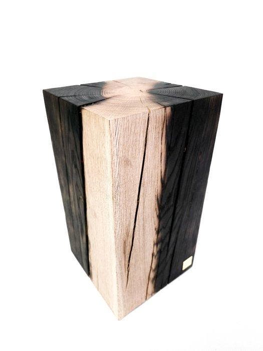 THE FOREST - Bijzettafel - Shou Sugi Ban - Eik - Handgemaakt, Huis en Inrichting, Overige Huis en Inrichting