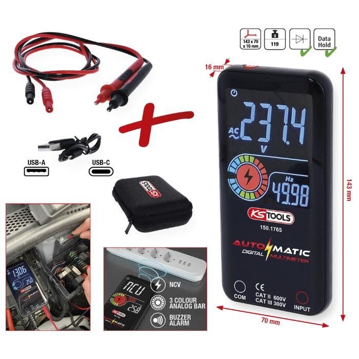 KS Tools Automatische Digitale Multimeter, Bricolage & Construction, Instruments de mesure, Envoi