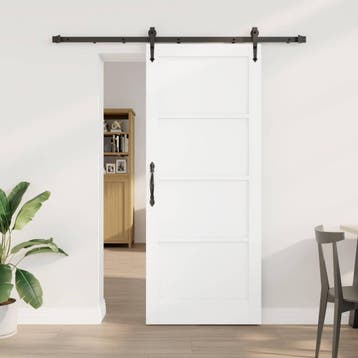 vidaXL Schuifdeur ORKDAL 83 x 202 cm Massief grenenhout Wit, Verzenden