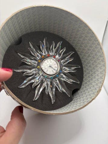 Swarovski - Beeldje - Clock - Solaris - 221626 - Kristal, Antiquités & Art