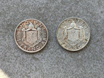 Albanie. Zog I. 1 Frang Ar 2x 1935/1937 (Sans prix de