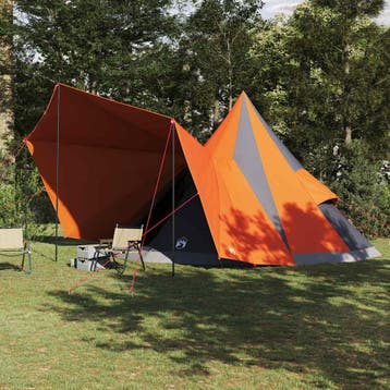 vidaXL Tipi Tent met dak Grijs en Oranje 510 x 690 x 330 cm, Verzenden, Nieuw