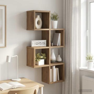 vidaXL Wandplank Muurmontage Artisanaal eiken 39 x 15 x 76, Verzenden