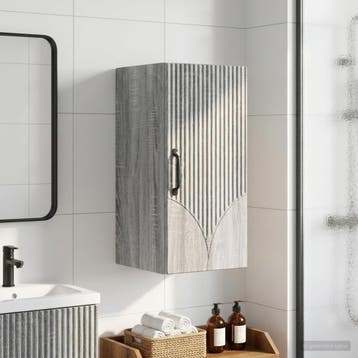 vidaXL Badkamer wandkast HOORN Grijs Sonoma 30 x 31 x 59 cm, Verzenden