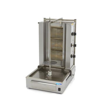 Shoarma Grill | Drie gasbranders | RVS beschermgaas |, Verzenden