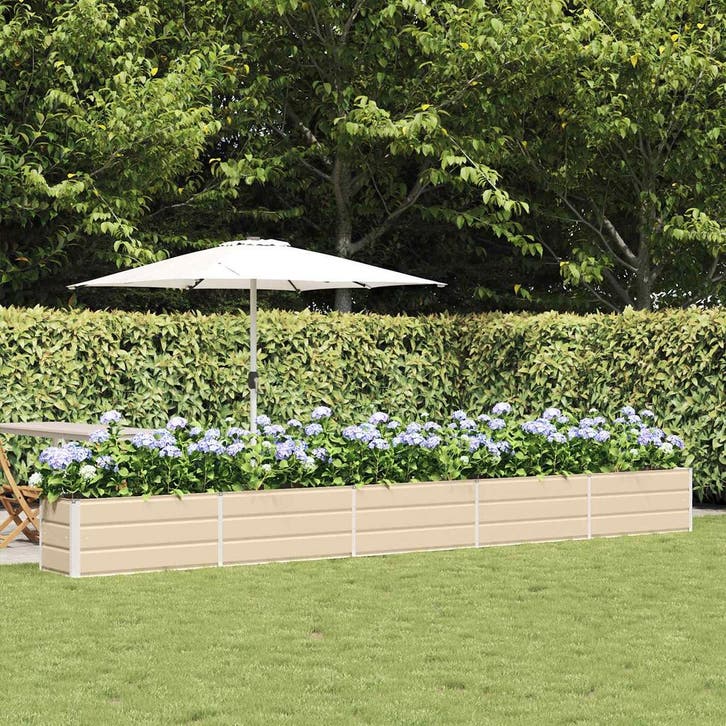 vidaXL Plantenbak Ivoor 480 x 50 x 45 cm Gegevens staal, Tuin en Terras, Bloempotten, Nieuw, Verzenden