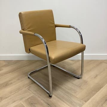 Design Vitra Visasoft vergaderstoelen, bruin leder, Huis en Inrichting, Stoelen, Gebruikt, Eén