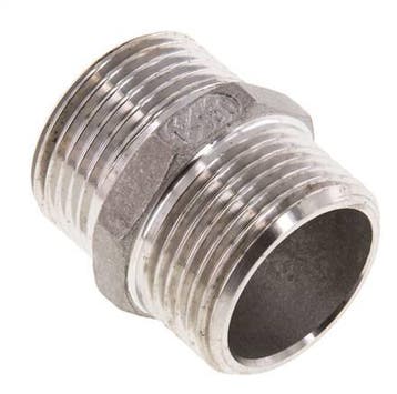 Raccord double G1 en acier inoxydable Joint plat 16bar, Bricolage & Construction, Verzenden