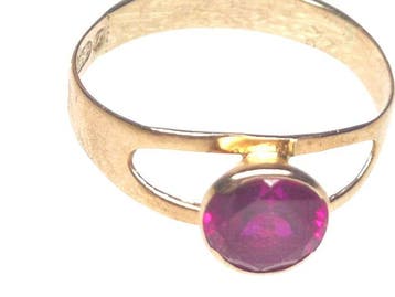 Sans prix de réserve - Bague - 14 carats Or jaune Rubis, Nieuw