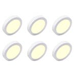 LED Downlight 6 Pack - Opbouw Rond 18W Warm Wit 2700K–3000K, Verzenden