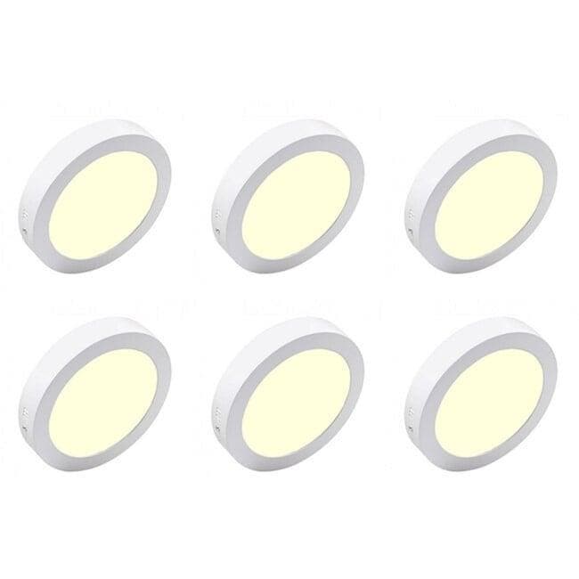 LED Downlight 6 Pack - Opbouw Rond 18W Warm Wit 2700K–3000K, Maison & Meubles, Lampes | Autre, Envoi