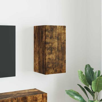 vidaXL TV Wandkast 30 x 31 x 60 cm Rook Eiken Bewerkt hout, Huis en Inrichting, Kasten |Televisiemeubels, Verzenden, Nieuw
