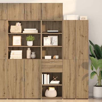 vidaXL Highboard Artisan Eiken 50 x 42,5 x 185 cm Bewerkt, Verzenden