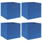 vidaXL Opbergboxen 4 st 32x32x32 cm stof blauw, Verzenden