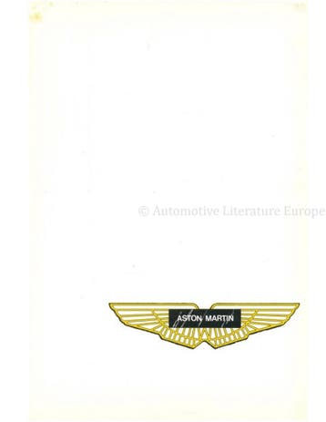 1977 ASTON MARTIN V8 BROCHURE ENGELS, Nieuw