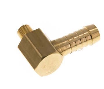 9 mm & M8x0.75 (taps) Messing L-Slangpilaar Met Buitendraad, Verzenden