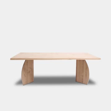 Tafel Boomstam Eikenhout  Set Driehoek  220x100, Huis en Inrichting, Tafels | Eettafels, Nieuw