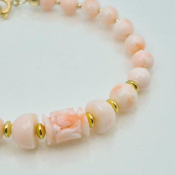 Koraal - Zilver, Verguld - Armband - Roze koraal