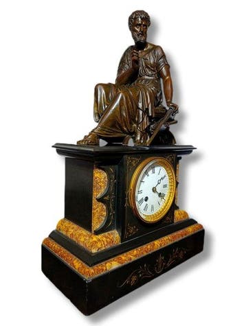 Figurale pendule - Marmer, Brons, Messing - 1850-1900