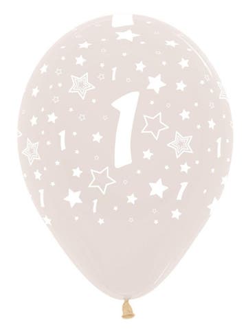 Ballonnen Number 1 Crystal Clear 30cm 25st, Verzenden