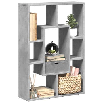 vidaXL Boekenkast 63x20x90 cm bewerkt hout betongrijs, Verzenden, Nieuw