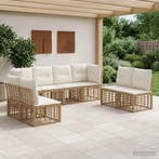 vidaXL Buiten bank set Naturel Polyester, Verzenden, Nieuw