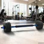 vidaXL 2-in-1 Dumbbell Barbell Set 20 kg Zwart en Blauw, Sport en Fitness, Verzenden, Nieuw