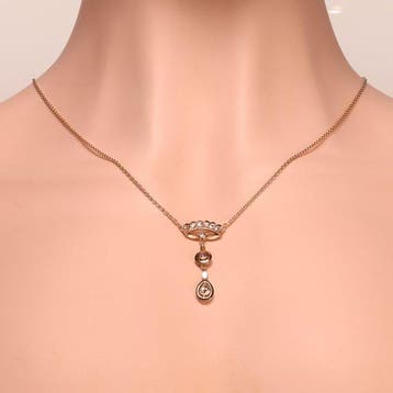Halsketting - 18 karaat Geel goud - Diamant - Vintage uit, Nieuw