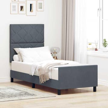 vidaXL Boxspring bed met hoofdeinde Donkergrijs 80 x 200 cm, Verzenden, Nieuw
