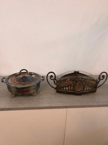 Tafelservies (2) - Metaal, Glas - Kayser, Antiquités & Art