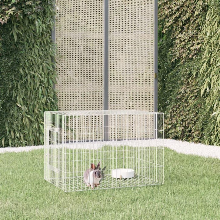 vidaXL Konijnenkooi 78x54x54 cm gegalvaniseerd ijzer, Dieren en Toebehoren, Knaagdieren en Konijnen | Hokken en Kooien, Nieuw